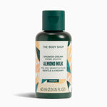 The Body Shop Almond Milk shower cream bottle on a white background