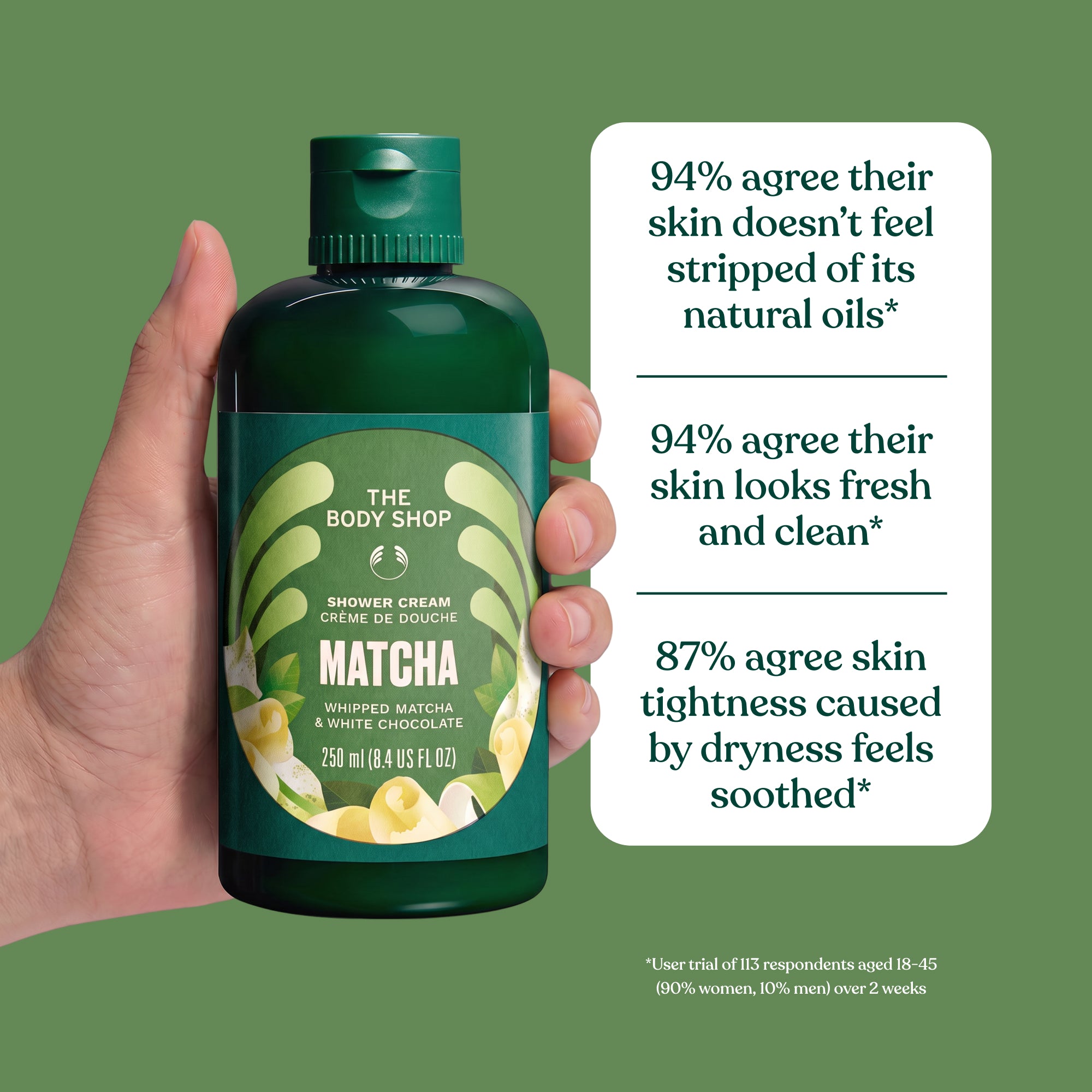 Whipped Matcha & White Chocolate Shower Cream
